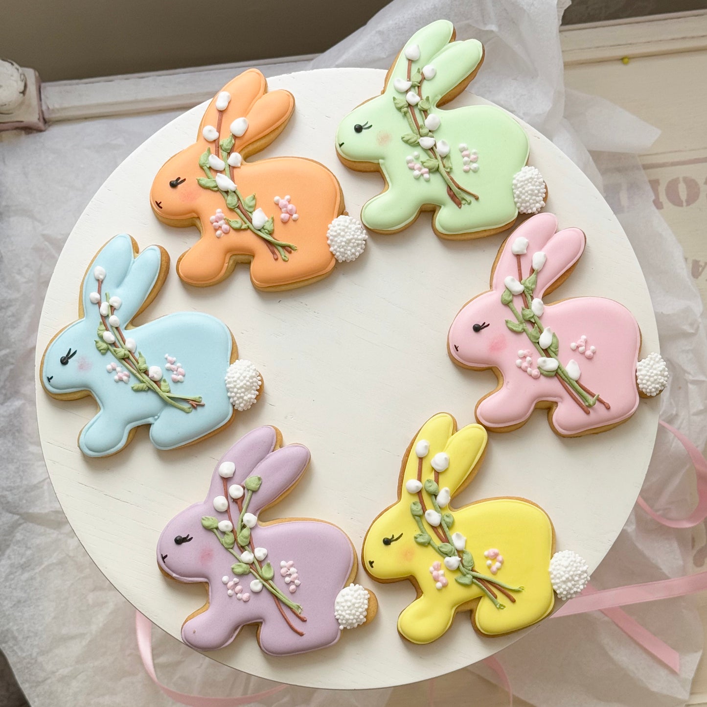 Osterkeks "Osterhase mit Palmkätzchen"