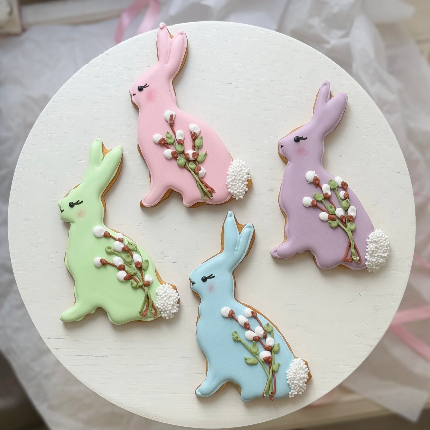 Osterkeks "Osterhase schmal mit Palmkätzchen" - AUSVERKAUFT